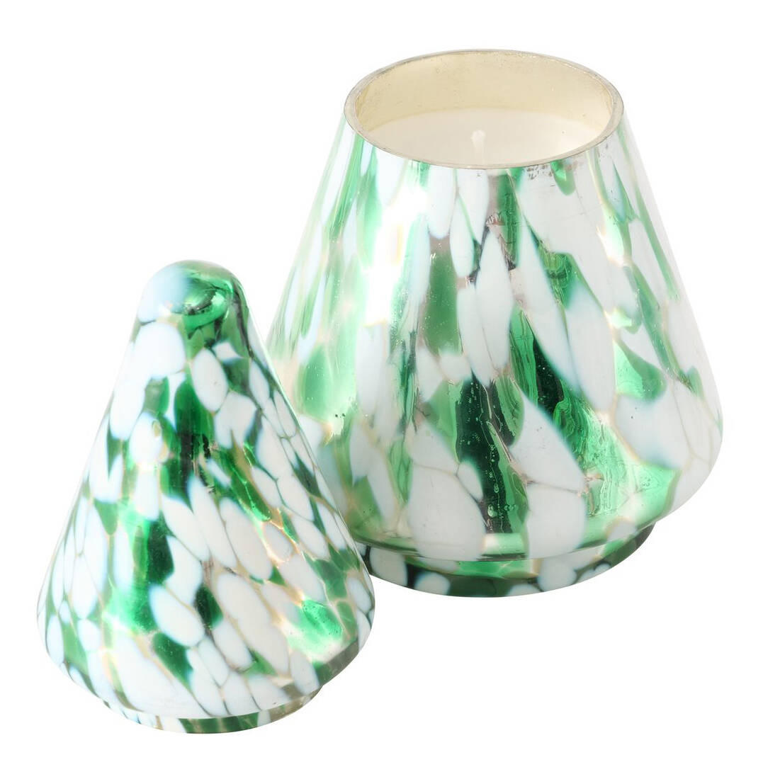 KERZE Dotti 17,5 cm - Grün, Glas (10/17.5/10cm) - Boltze Home
