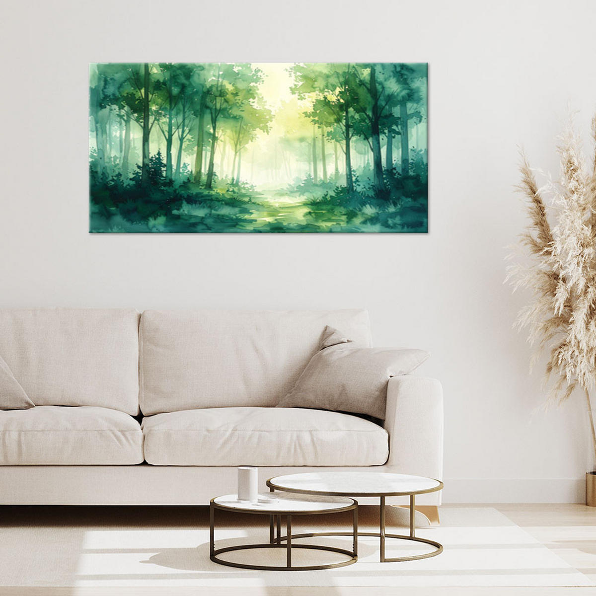 LEINWANDBILD Natur und Botanik 120x60cm - Grün, Textil (120/60cm) - Feeby