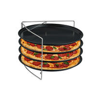 4XPIZZABLECH - Anthrazit, Metall (33/20.5/33cm) - Relaxdays