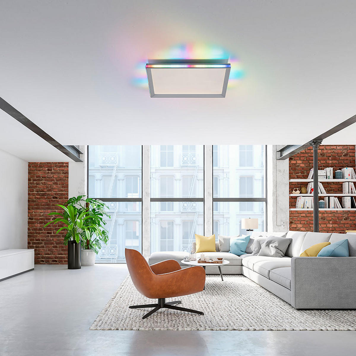 LED DECKENLEUCHTE Weiß mit Fernbedienung - Weiß, Metall (45/45/6.5cm)