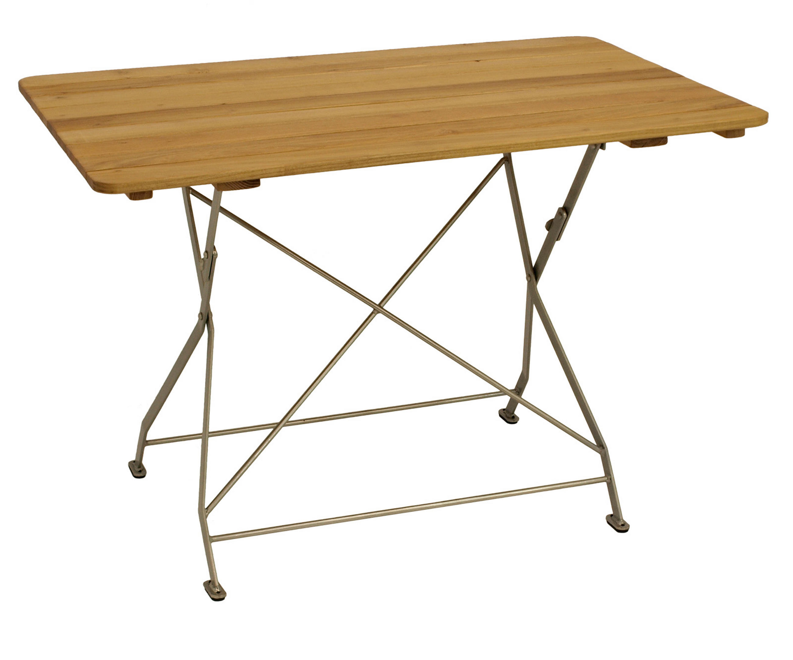 KLAPPTISCH Bad Belzig aus Robinienholz 70x110 cm, Stahlgestell Verzinkt - Braun, Holz (70/110/72cm) - TPFGarden
