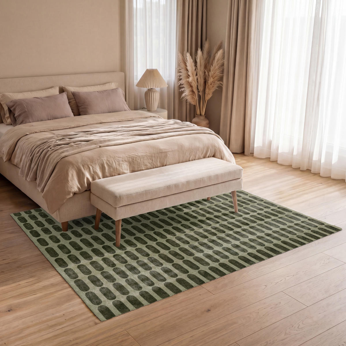 KOBERCE - Rytmické - Impact - Zelené - 200x140 cm - olivovozelená, textil/plast (200/0.4cm) - OnlyWow