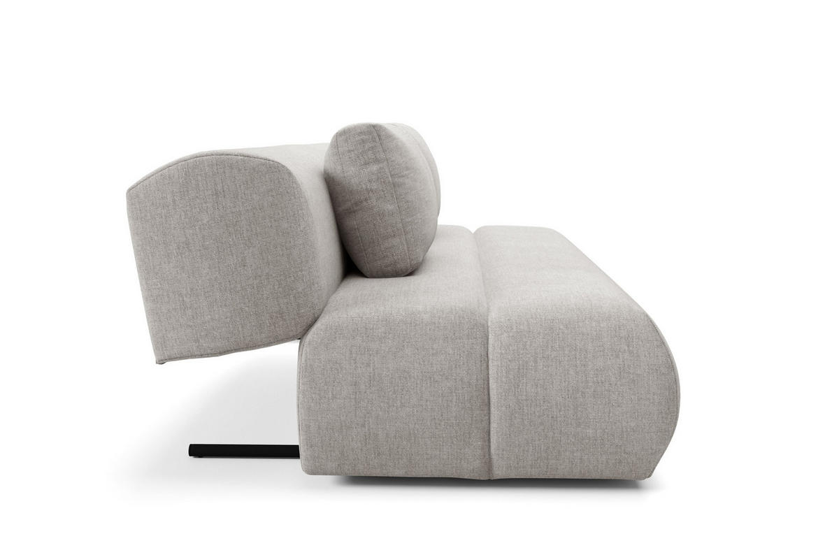 BETTSOFA ATOMO Beige Chenille-Stoff mit Schlaffunktion - Beige, Holz (217/82/134cm) - MASSENO