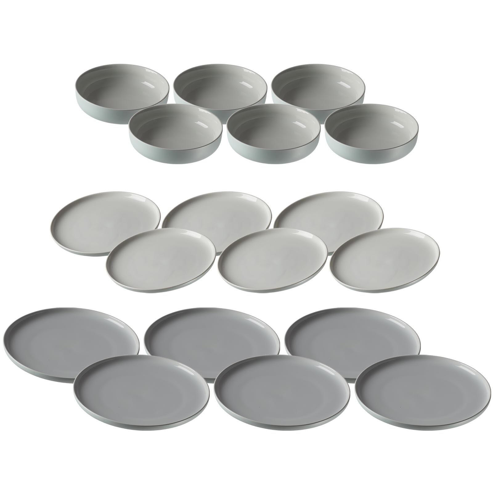 TELLER UND SCHALENSET Jasper mint 18er Set - Mintgrün, Keramik (1/1/1cm) - Ritzenhoff Breker