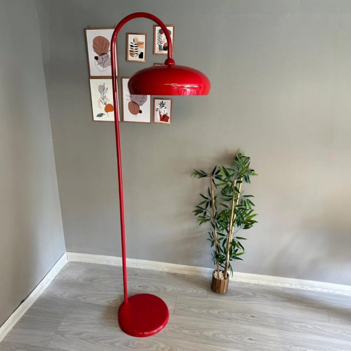STEHLAMPE Bralo 180 Cm - Rot, Metall (37/37/180cm) - Bamyum