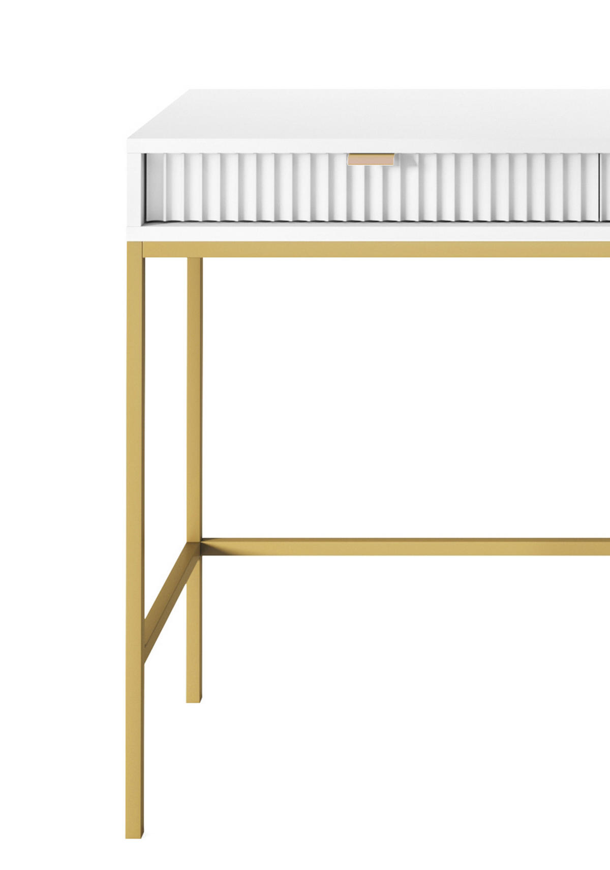 SCHMINKTISCH NOVA Weiß 104x77x50 cm Little table, Freistehend - Goldfarben/Weiß, Holzwerkstoff/Metall (50/104/77cm) - DomoHome