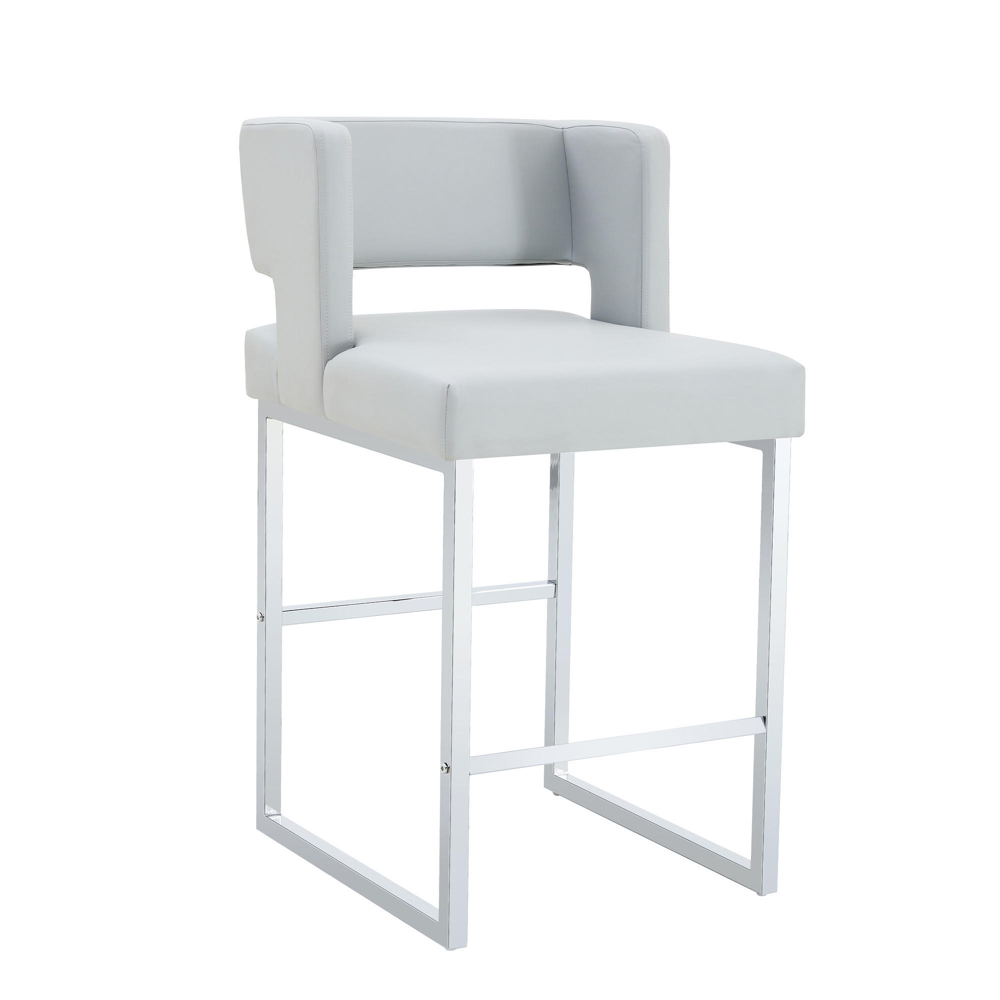 BARHOCKER DE-36487 2er Set mit quadratischem Design Hellgrau - Hellgrau, Metall (53.3/91.4/48cm) - ComfortXL