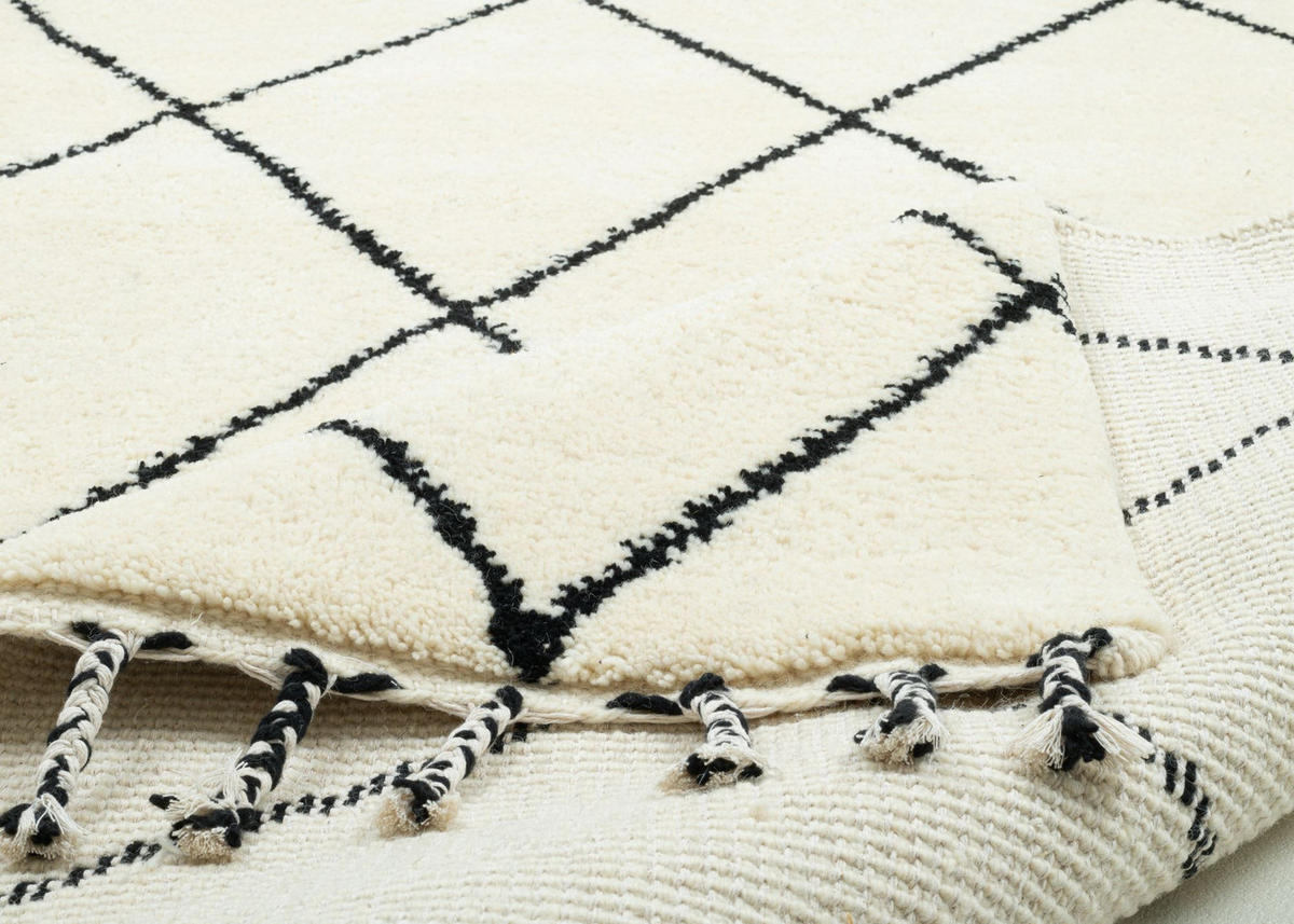 BERBERTEPPICH Marmoucha 250x300 cm - Schwarz, Textil (250/300cm) - THEKO