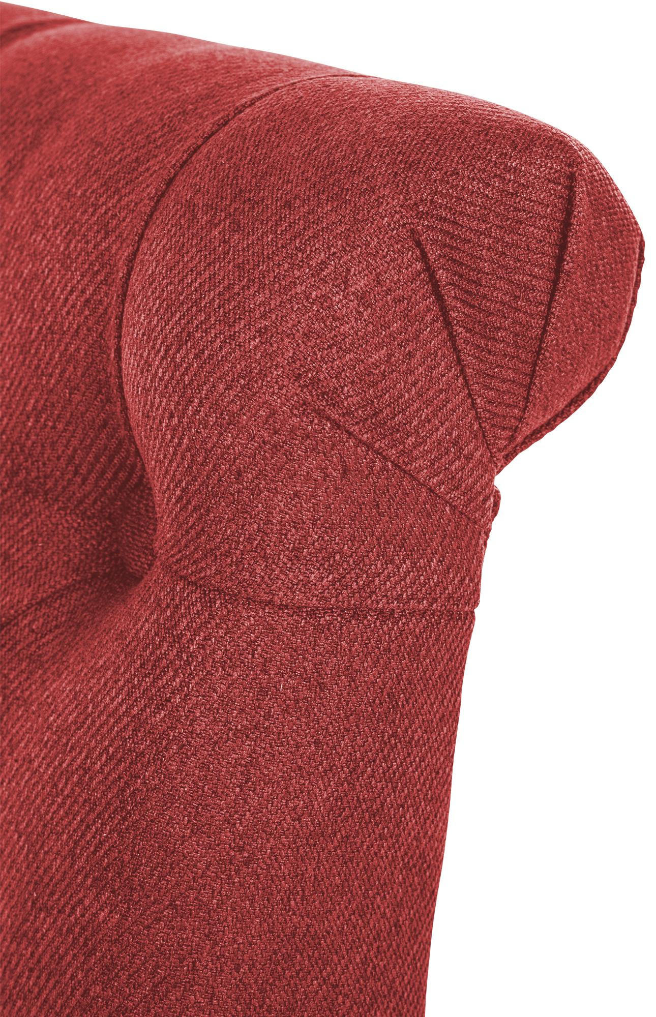 STUHL 2er Set Stoff rot - Rot/Walnussfarben, Holz/Textil (45/98/63cm) - CLP