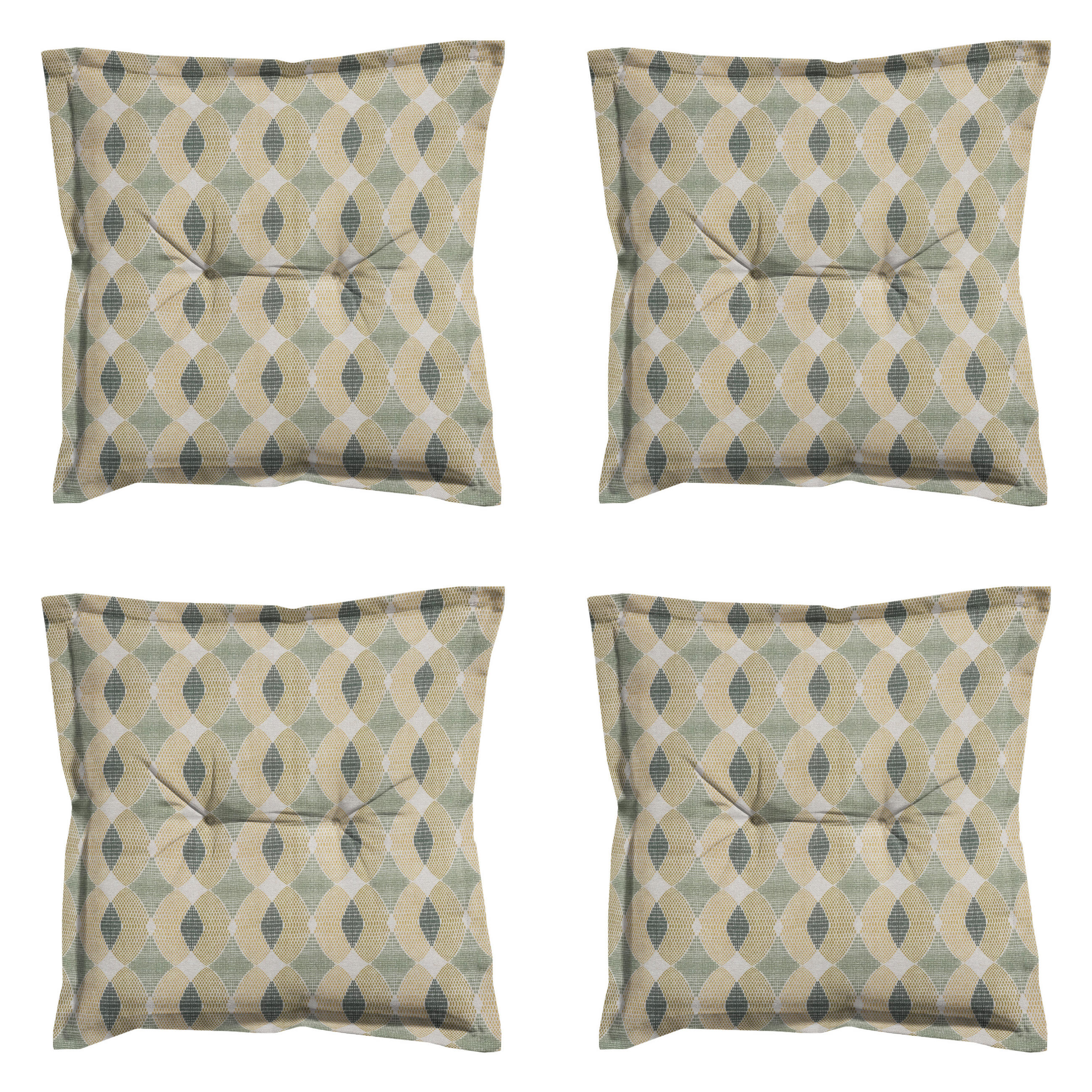 SITZKISSEN Rae - Grün - 50/50/7 cm - 4er-Set - Grün, Textil (50/7/50cm) - Madison