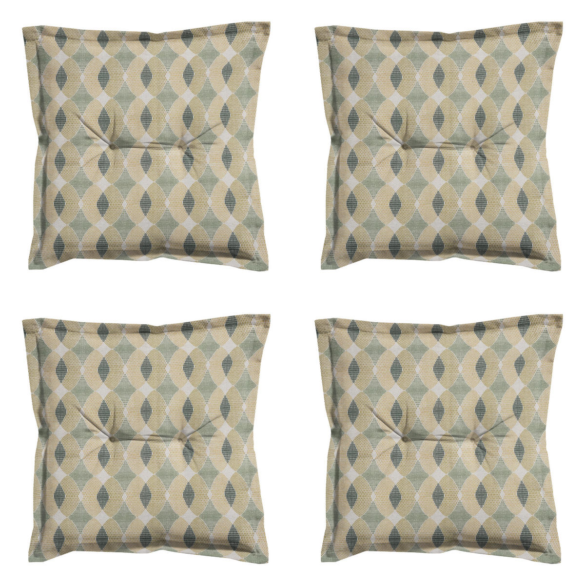 SITZKISSEN Rae - Grün - 50/50/7 cm - 4er-Set - Grün, Textil (50/7/50cm) - Madison