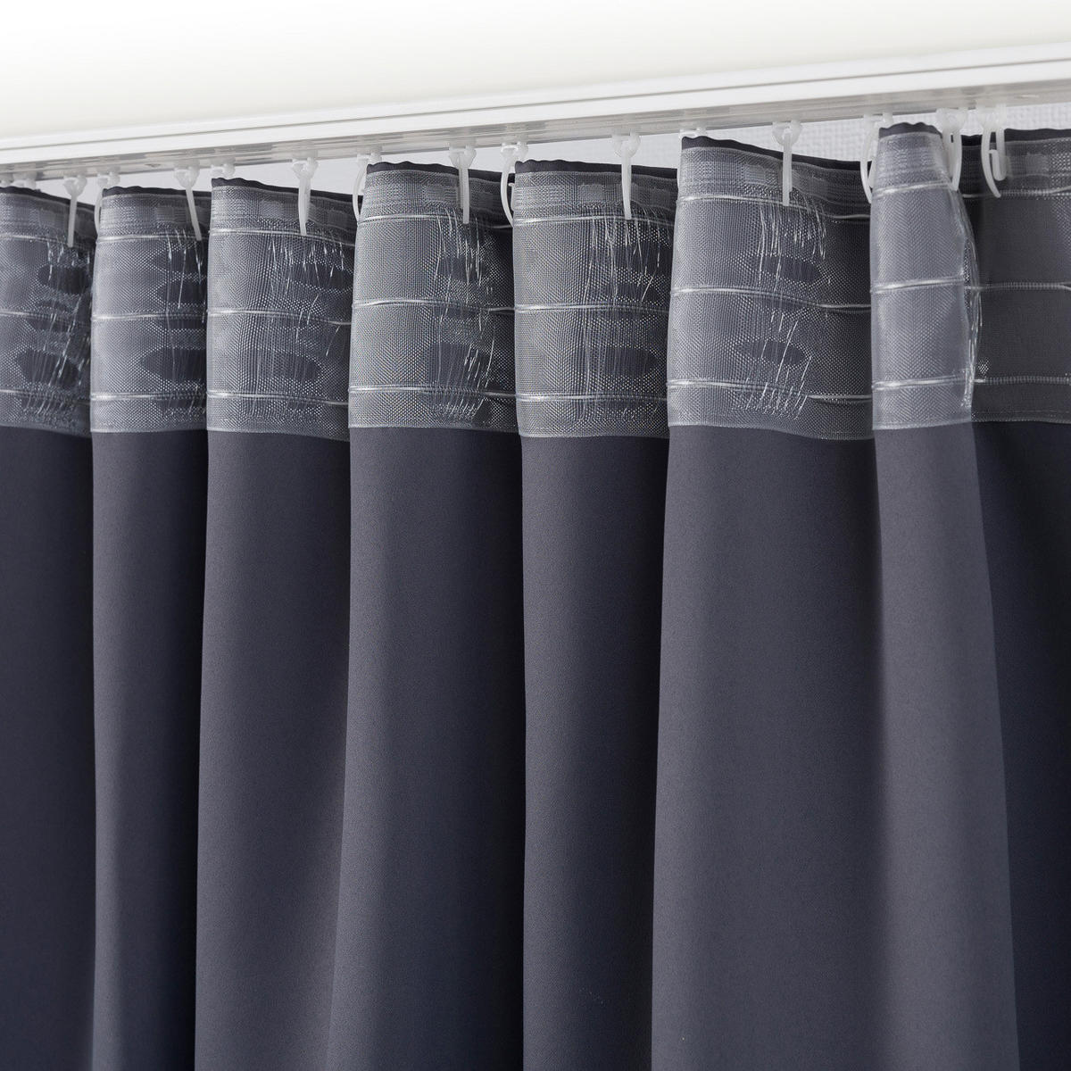 VERDUNKELUNGSVORHANG mit Schlaufenband 140x280 cm dunkelgrau - Dunkelgrau, Textil (140/280/1cm) - Dekoria