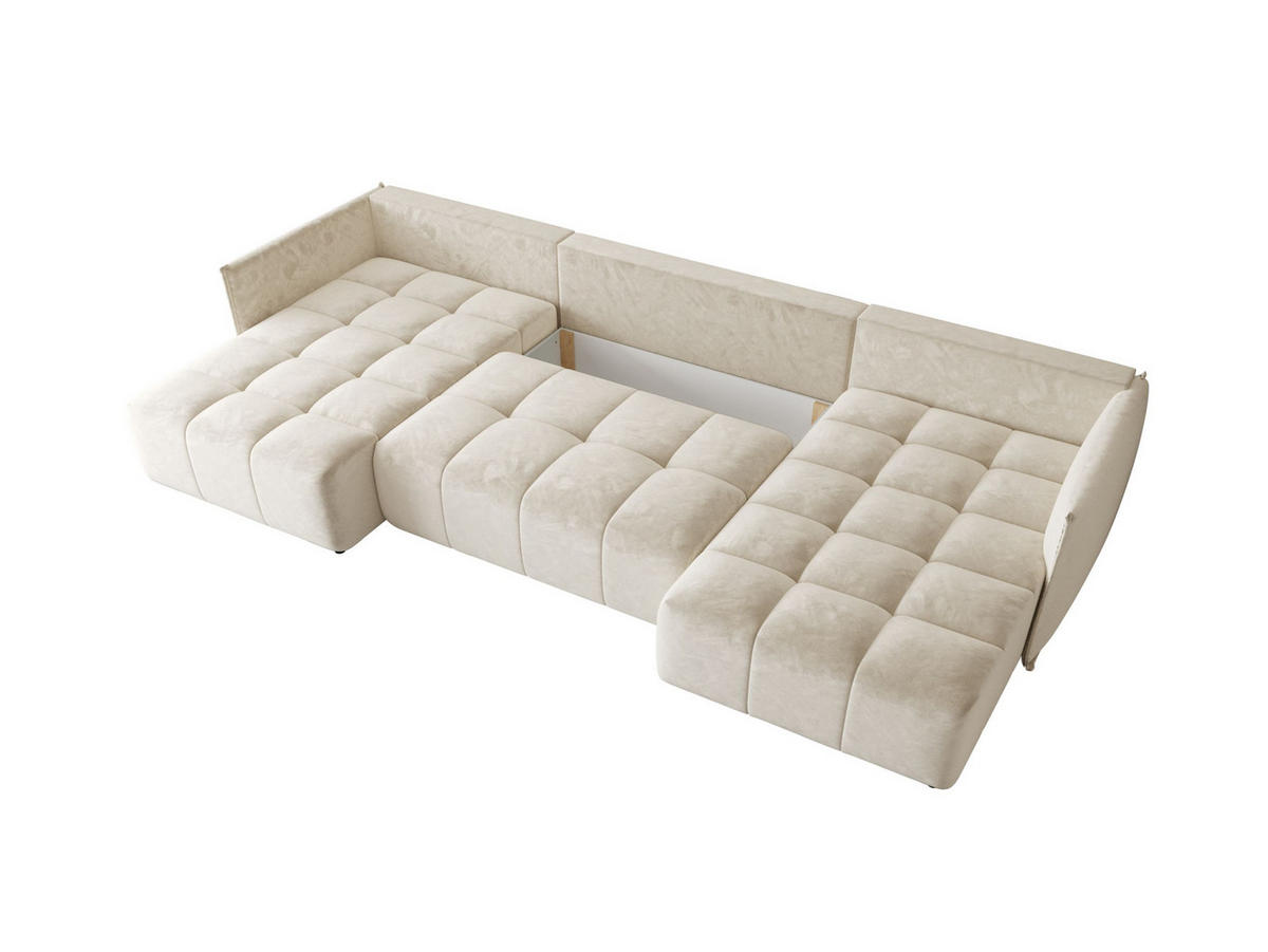 ECKSOFA CHICAGO U-Form rot Velours Monolith 59 - Schlaffunktion, Bettkasten - Rot, Textil (350/185cm) - Cornero