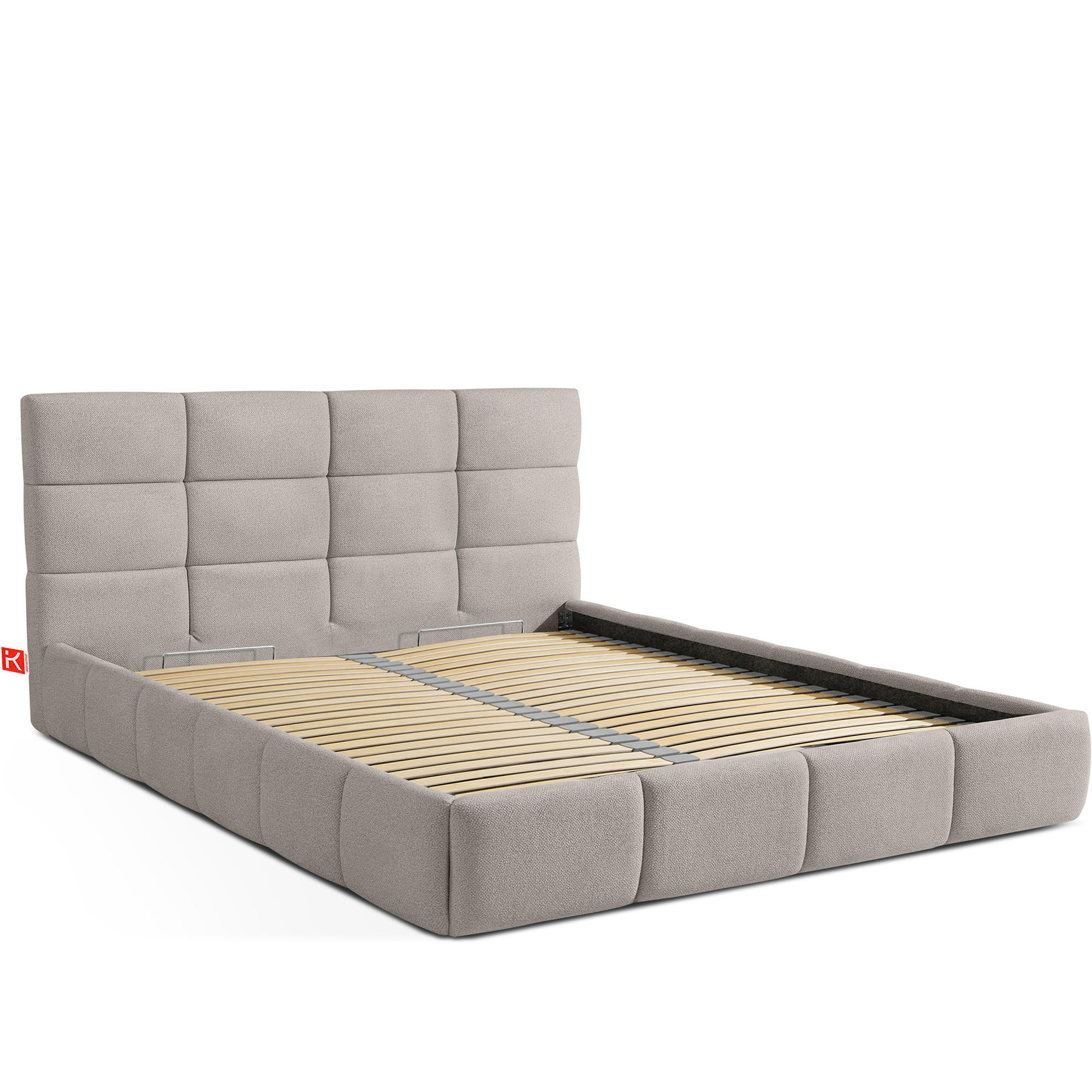 POLSTERBETT ALTOS Bouclé, hellgrau - Hellgrau, Holz/Holzwerkstoff (160/200cm) - KONSIMO®