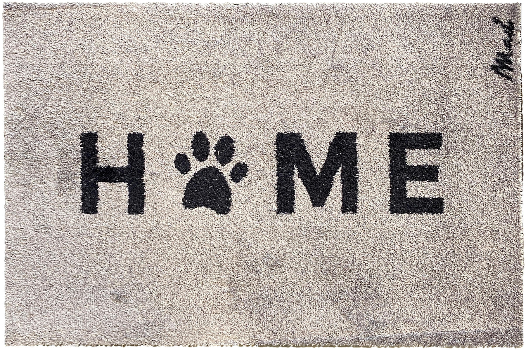 INDOOR FUßMATTE "Bryan" mit Spruch "Home" Hundepfote Beige 50 x 75 cm - Beige/Schwarz, Kunststoff/Textil (50/75cm) - MAD ABOUT MATS