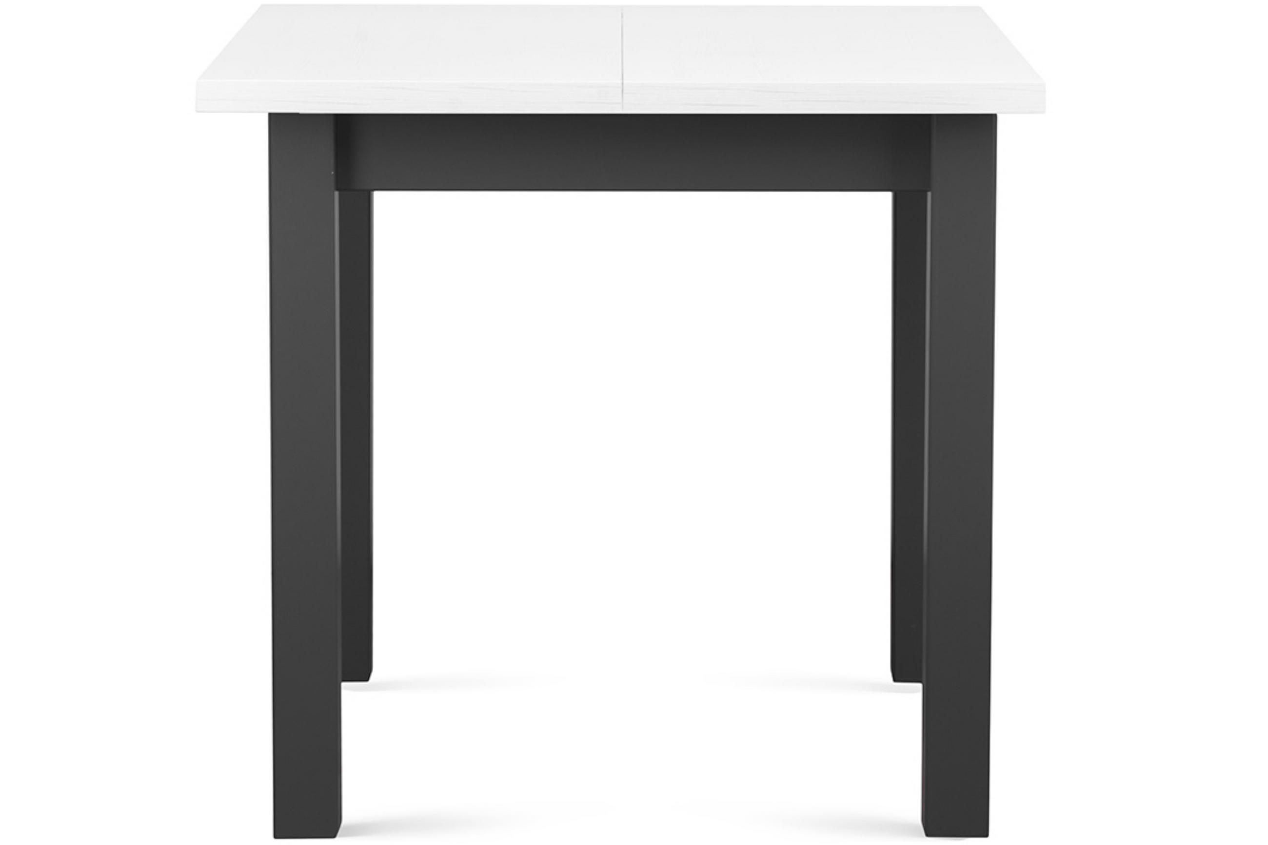 ESSTISCH SALUTO ausziehbar bis 110cm quadratisch, Grau/Weiß - Weiß/Grau, Holz/Buchenholz (80/80/76cm) - KONSIMO®