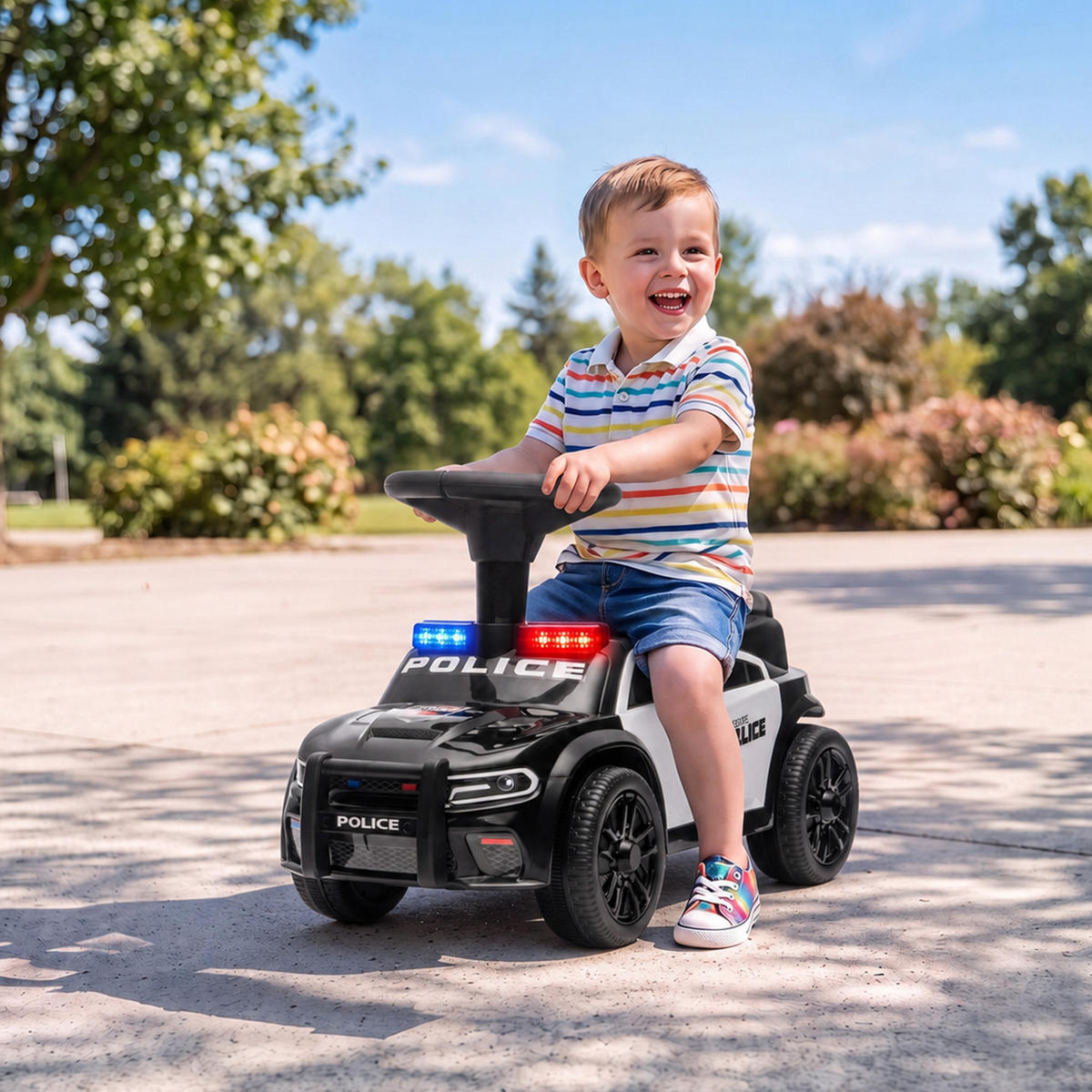 KINDER-RUTSCHAUTO Kunststoff Schwarz - Schwarz, Kunststoff (65/29.5/36cm) - AIYAPLAY