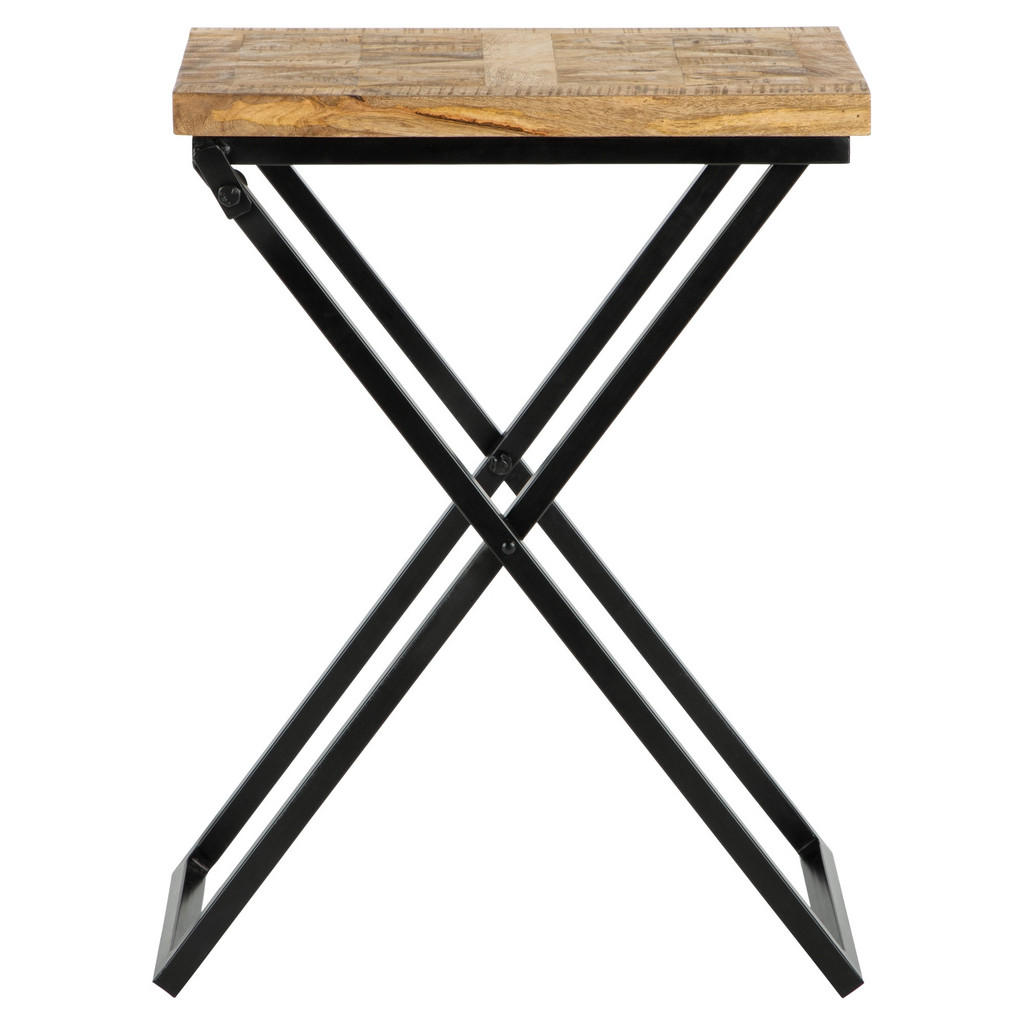 WOMO-DESIGN ODKLÁDACÍ STOLEK 48x35x63 cm přírodní-černý z mangového dřeva