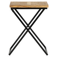 BEISTELLTISCH 48x35x63 cm Natur-Schwarz aus Mangoholz - Naturfarben, Holz (48/35/63cm) - WOMO-DESIGN