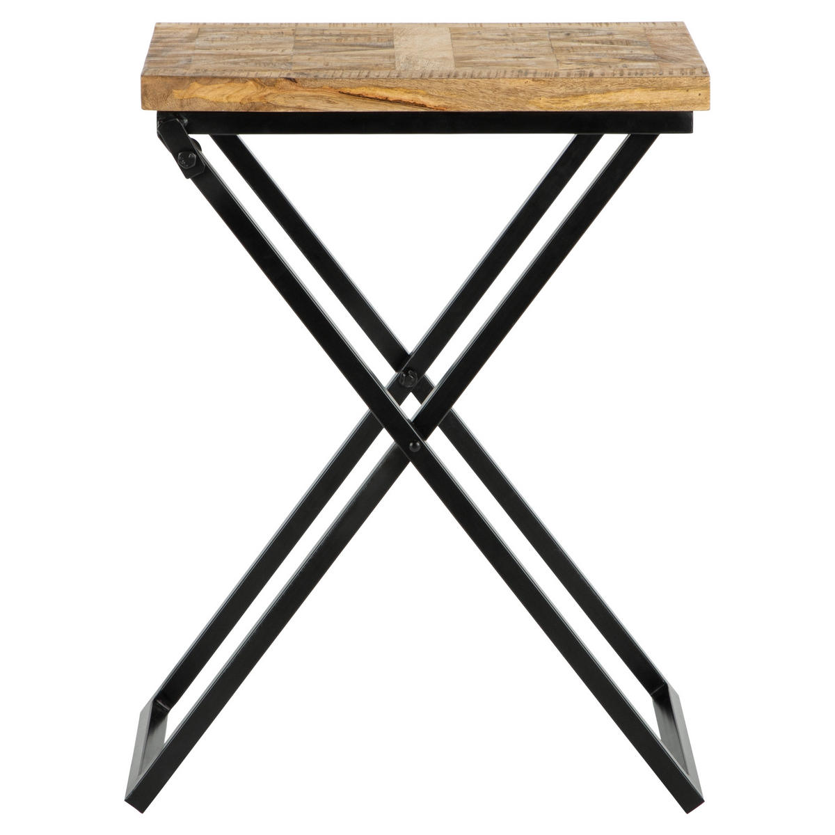 BEISTELLTISCH 48x35x63 cm Natur-Schwarz aus Mangoholz - Naturfarben, Holz (48/35/63cm) - WOMO-DESIGN