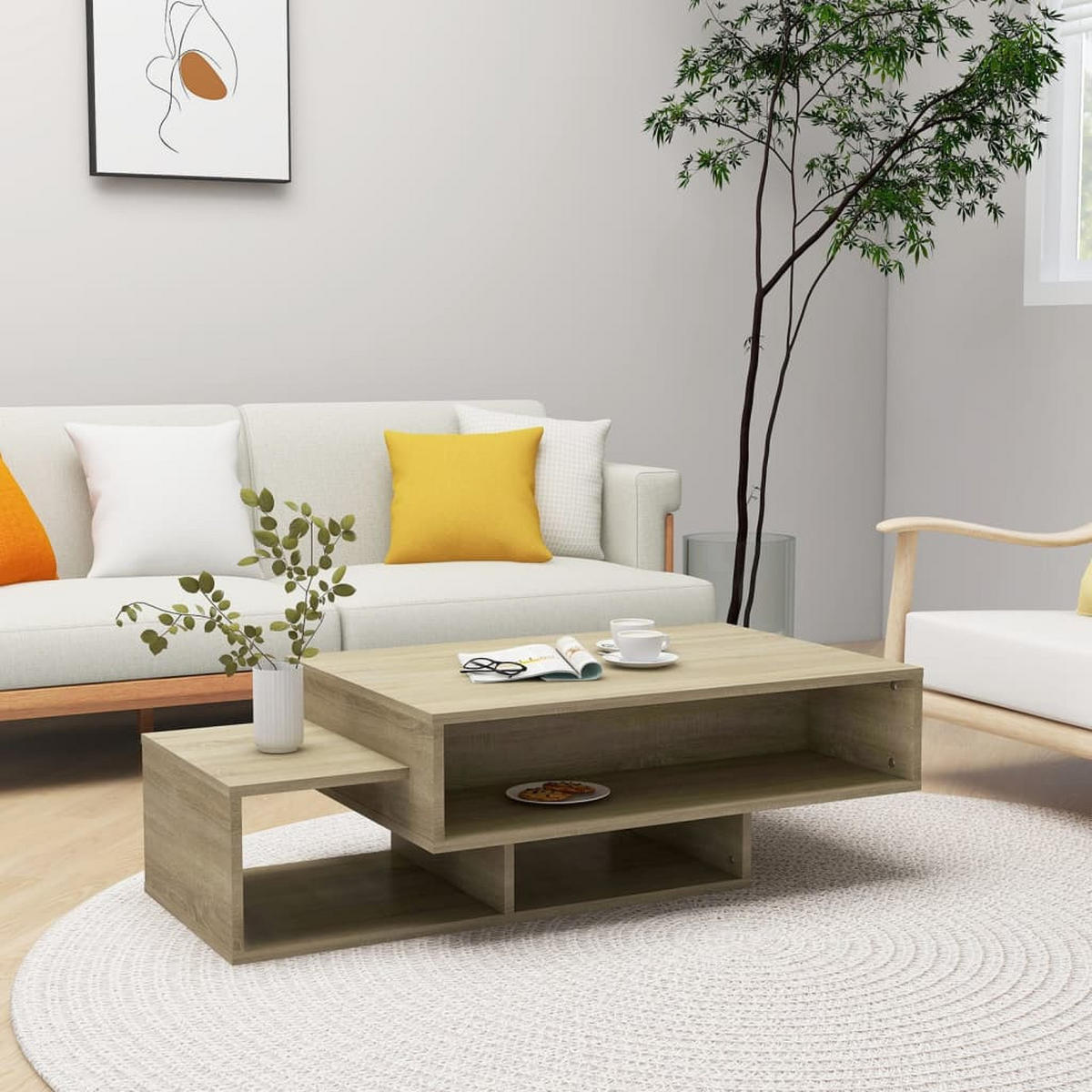COUCHTISCH Sonoma-Eiche 105x55x32 cm Holzwerkstoff - Braun, Holzwerkstoff (105/55/32cm) - furnicato