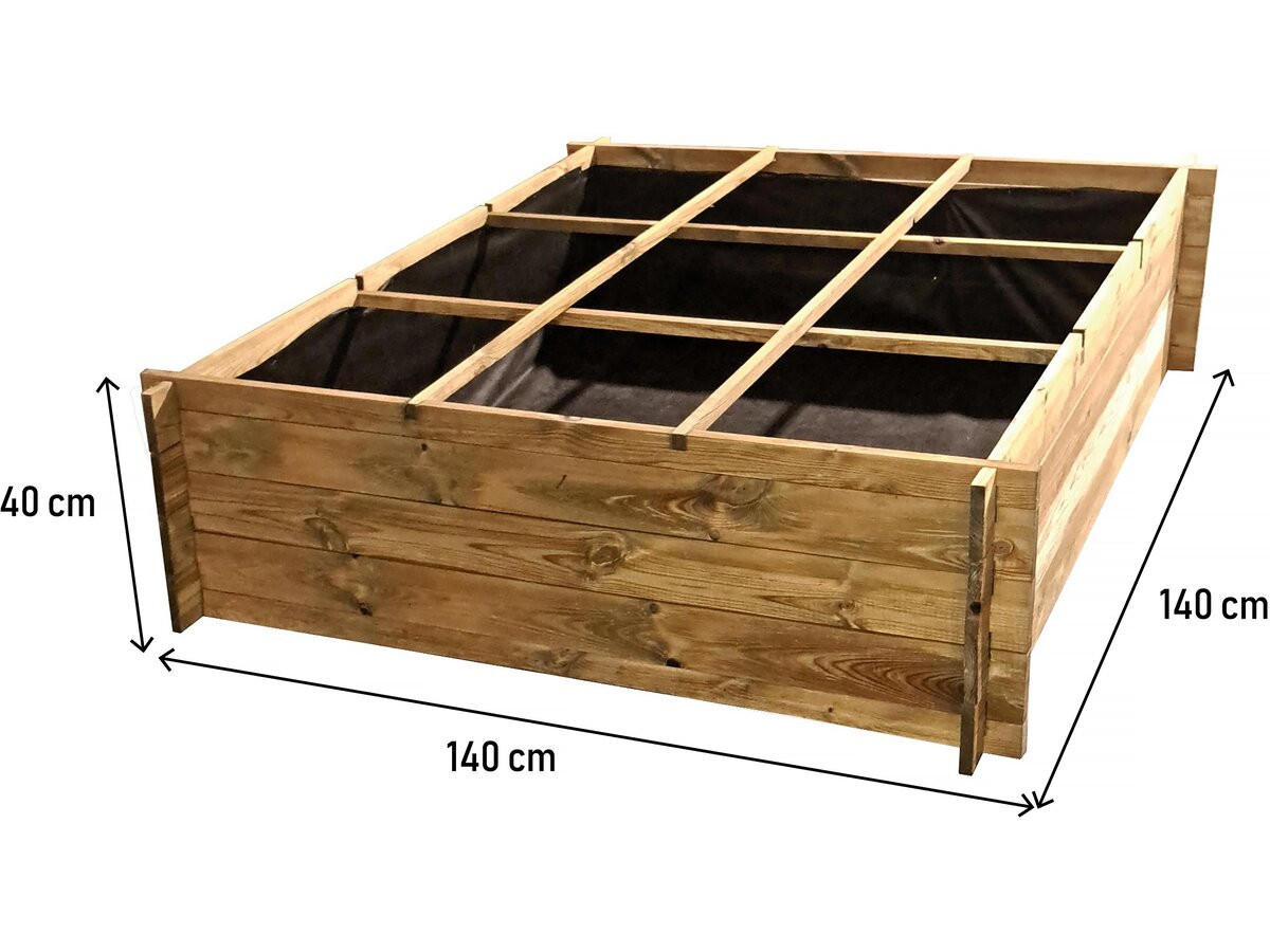 HOCHBEET/GEMÜSEBEET nigelle - Hellbraun, Holz (140/40/140cm) - Habitat Garten