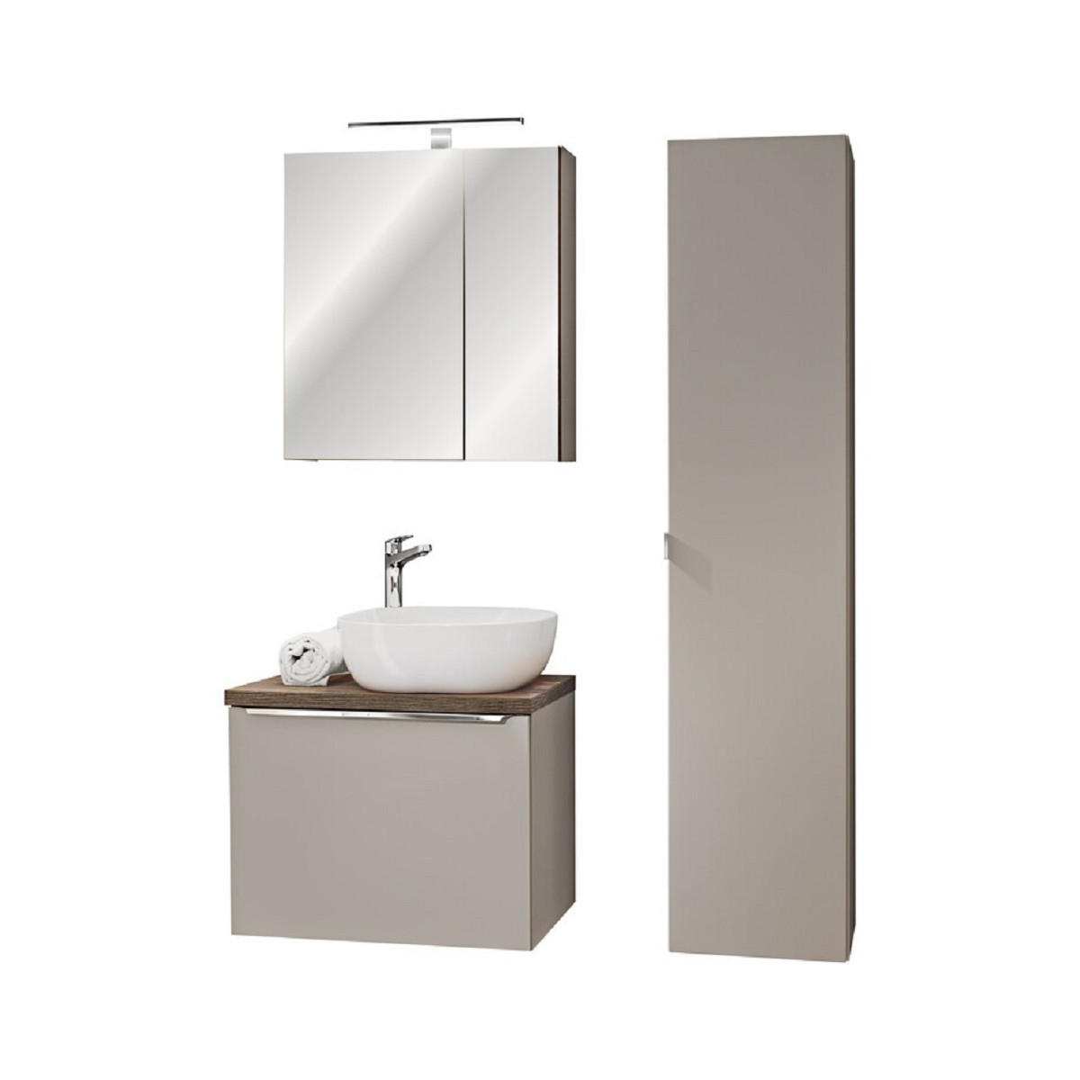Milaros Markt Badmöbel-Set Graubraun 60x160x46 cm