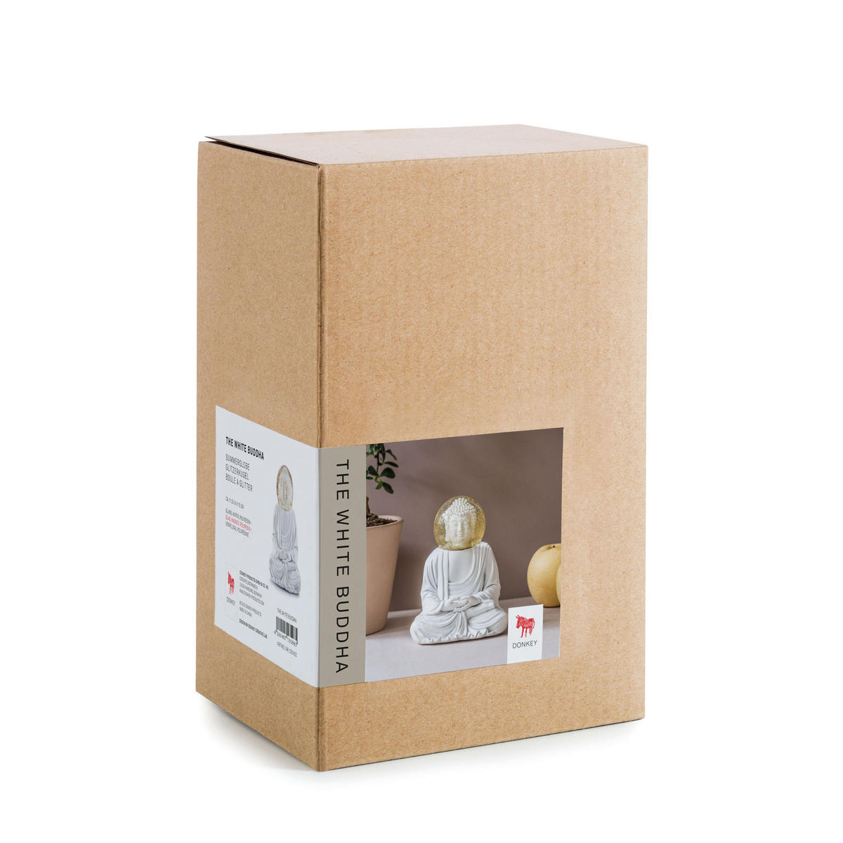 SCHNEEKUGEL Summerglobe The Buddha, Polyresin, Glas, Weiß, 15 cm - Weiß, Kunststoff (11.5/15/11.5cm) - Donkey Products