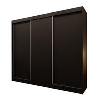 KLEIDERSCHRANK Steria 240 cm Schwarz Griffe silber - Schwarz, Holzwerkstoff (240/216/61cm) - KS Home Concept