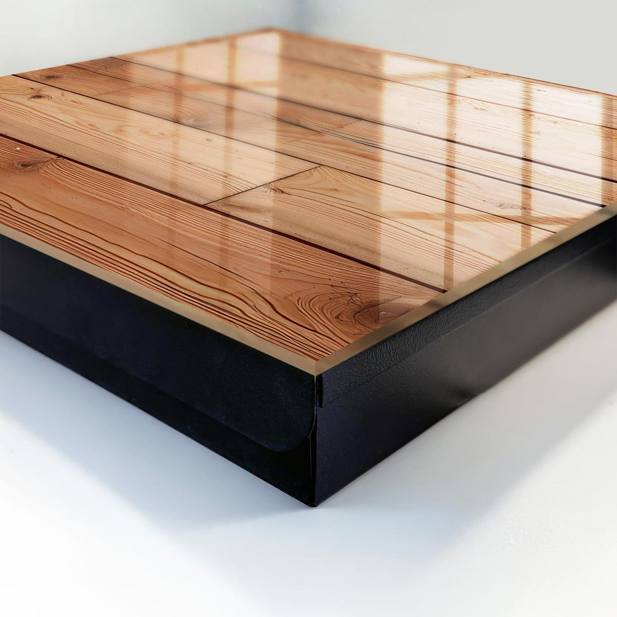 SCHLÜSSELBOX Schwarz 30x30 cm- Türöffnung nach rechts - Holzbretter - Beige, Metall (30/30/5cm) - TULUP