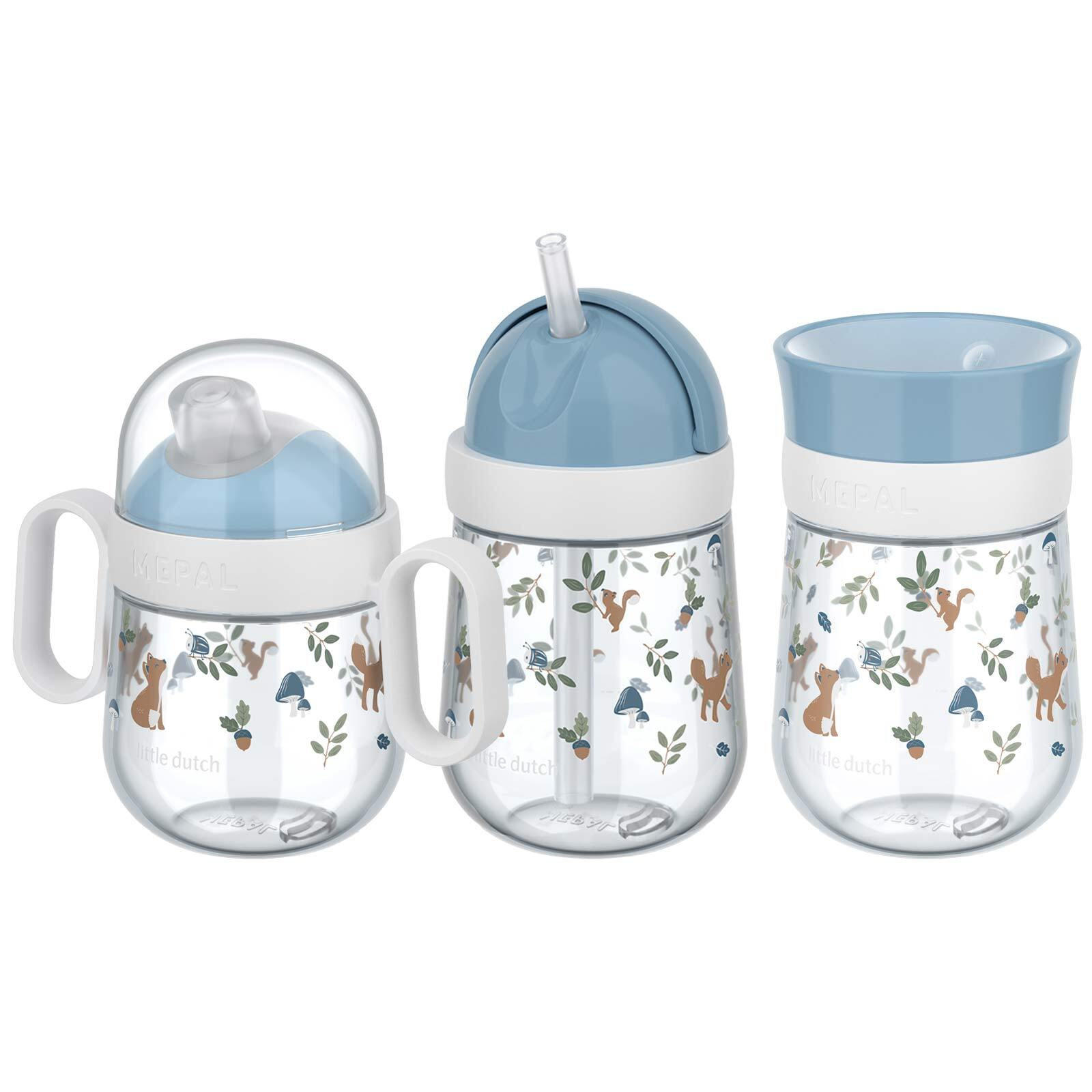 TRINKLERNBECHER-SET Mio Forest Friends 3er Set - Weiß/Hellblau, Kunststoff (0.001L) - Mepal
