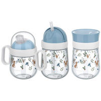 TRINKLERNBECHER-SET Mio Forest Friends 3er Set - Weiß/Hellblau, Kunststoff (0.001L) - Mepal