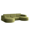 ECKSOFA, Modena U-Form, Stoff Quelle, Olive - Olivgrün, Holz (299/165cm) - Kaiser Möbel