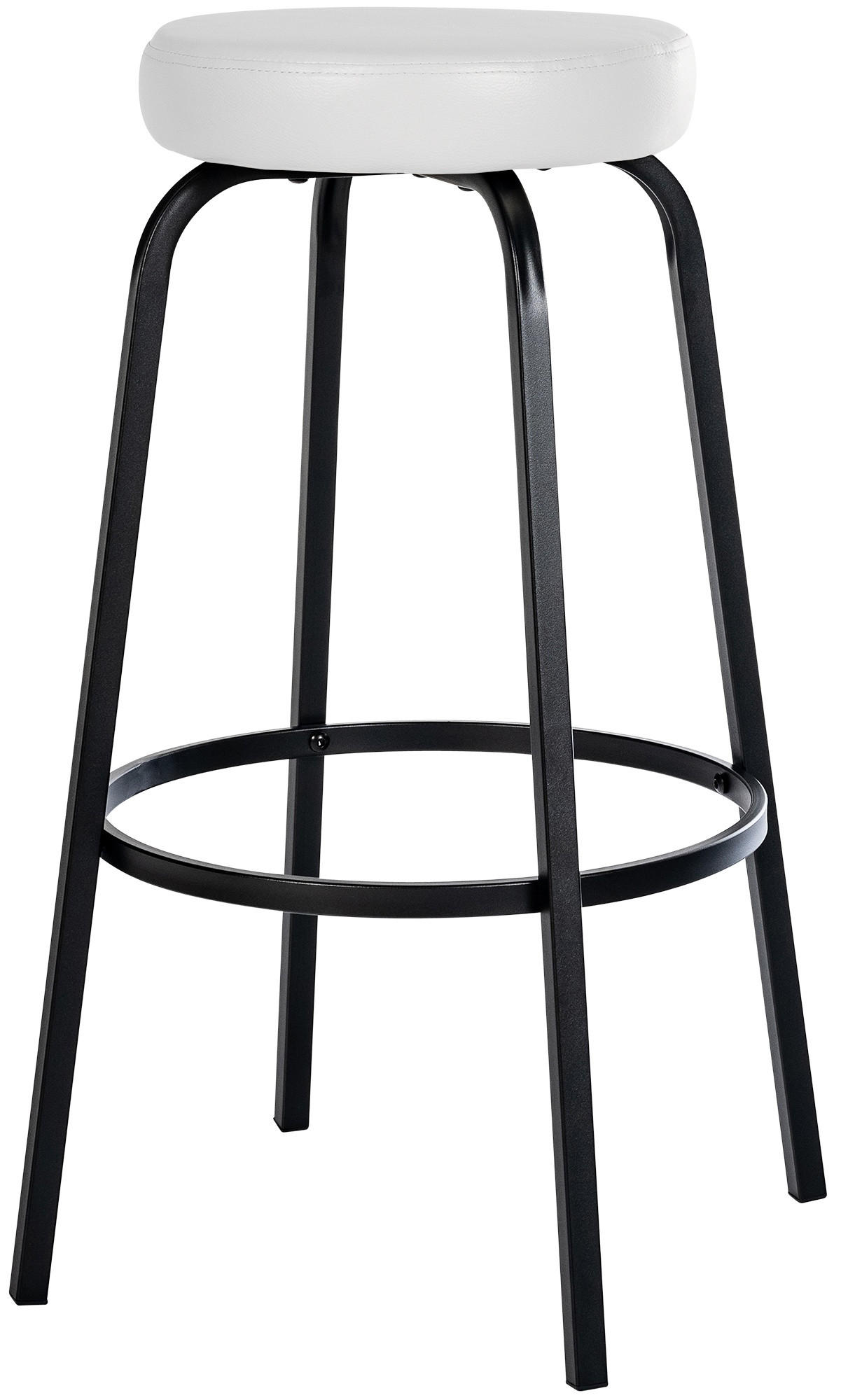 BARHOCKER Lederlook Weiß - Schwarz/Weiß, Textil/Metall (54/77/54cm) - CLP