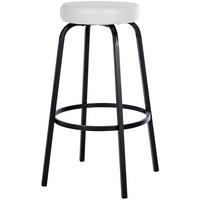 BARHOCKER Lederlook Weiß - Schwarz/Weiß, Textil/Metall (54/77/54cm) - CLP