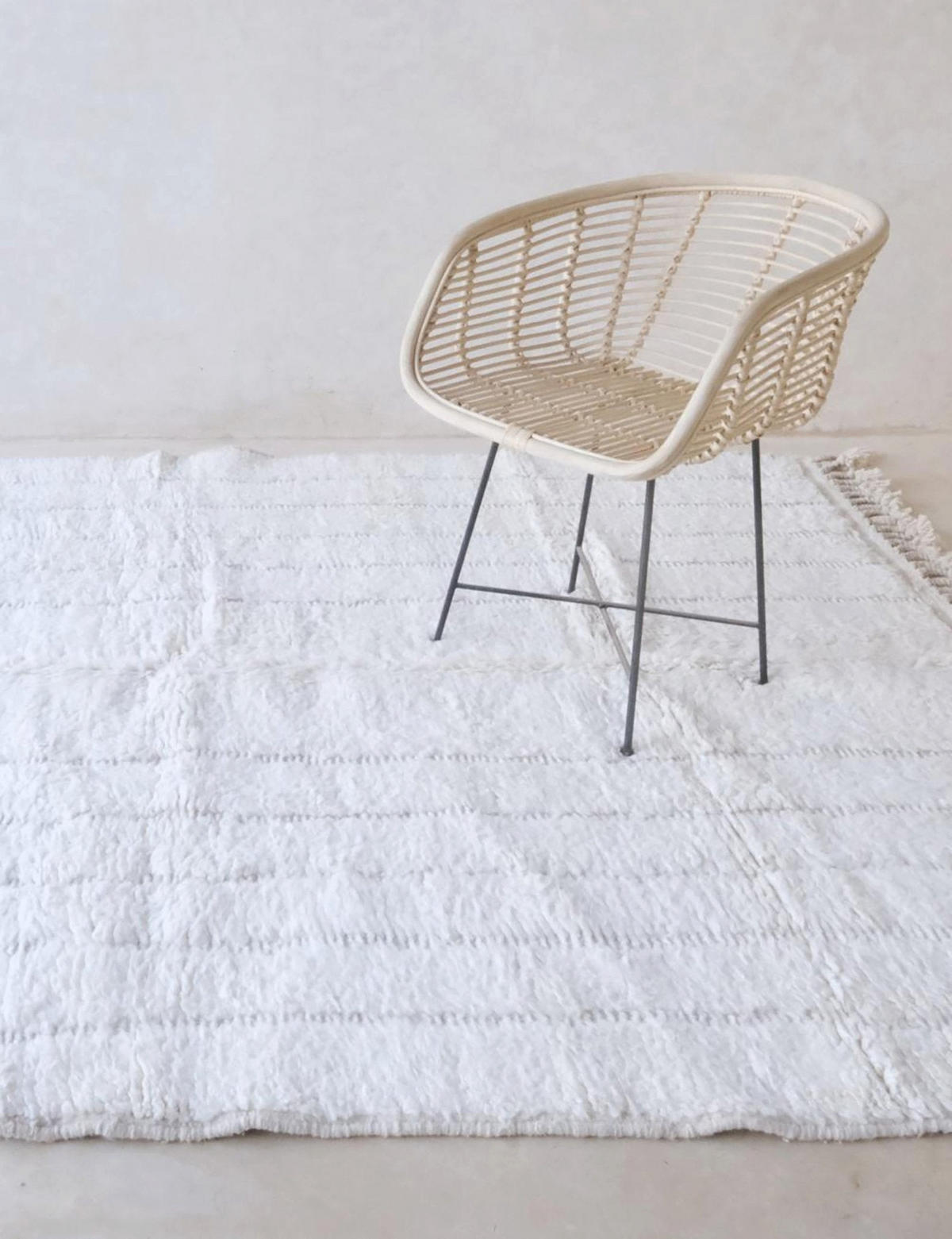 BERBERTEPPICH aus Marokko aus reiner Wolle 250x 350 cm - Weiß, Naturmaterialien (250/350cm) - AFK Living