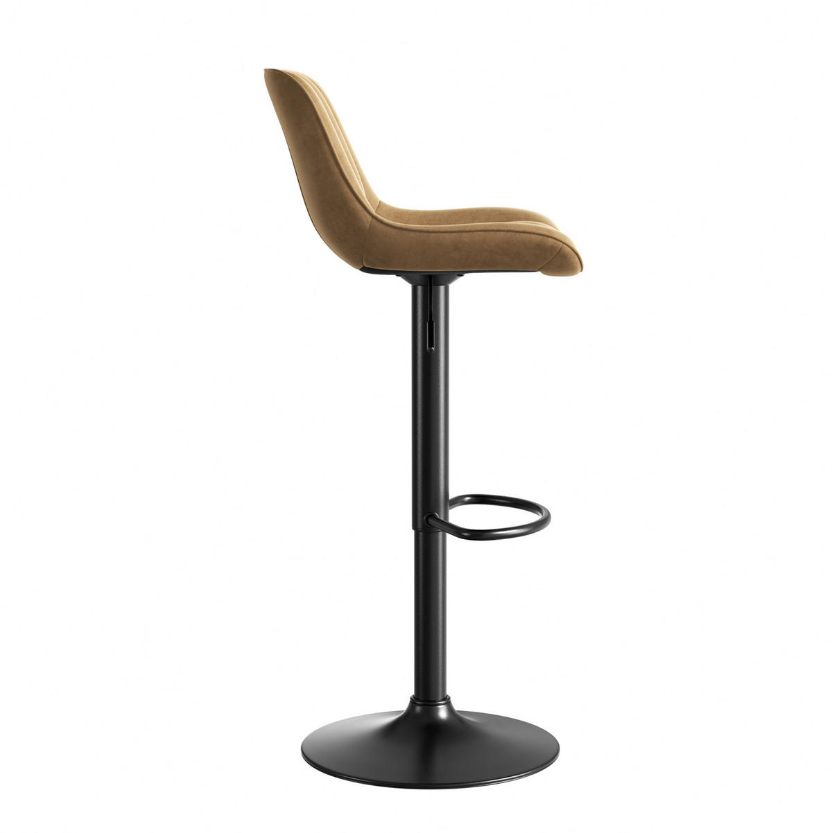 BARHOCKER höhenverstellbar 87-109 cm Braun Samt 2er-Set - Braun, Metall (46/87/47.1cm) - Meubliv
