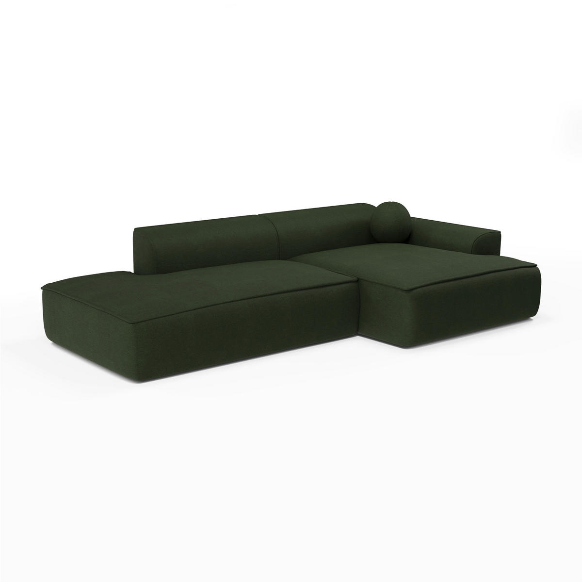 ECKSOFA RECHTS Rastergewebe Olivgrün 260cm - Olivgrün, Textil (260/155cm) - Sia Home