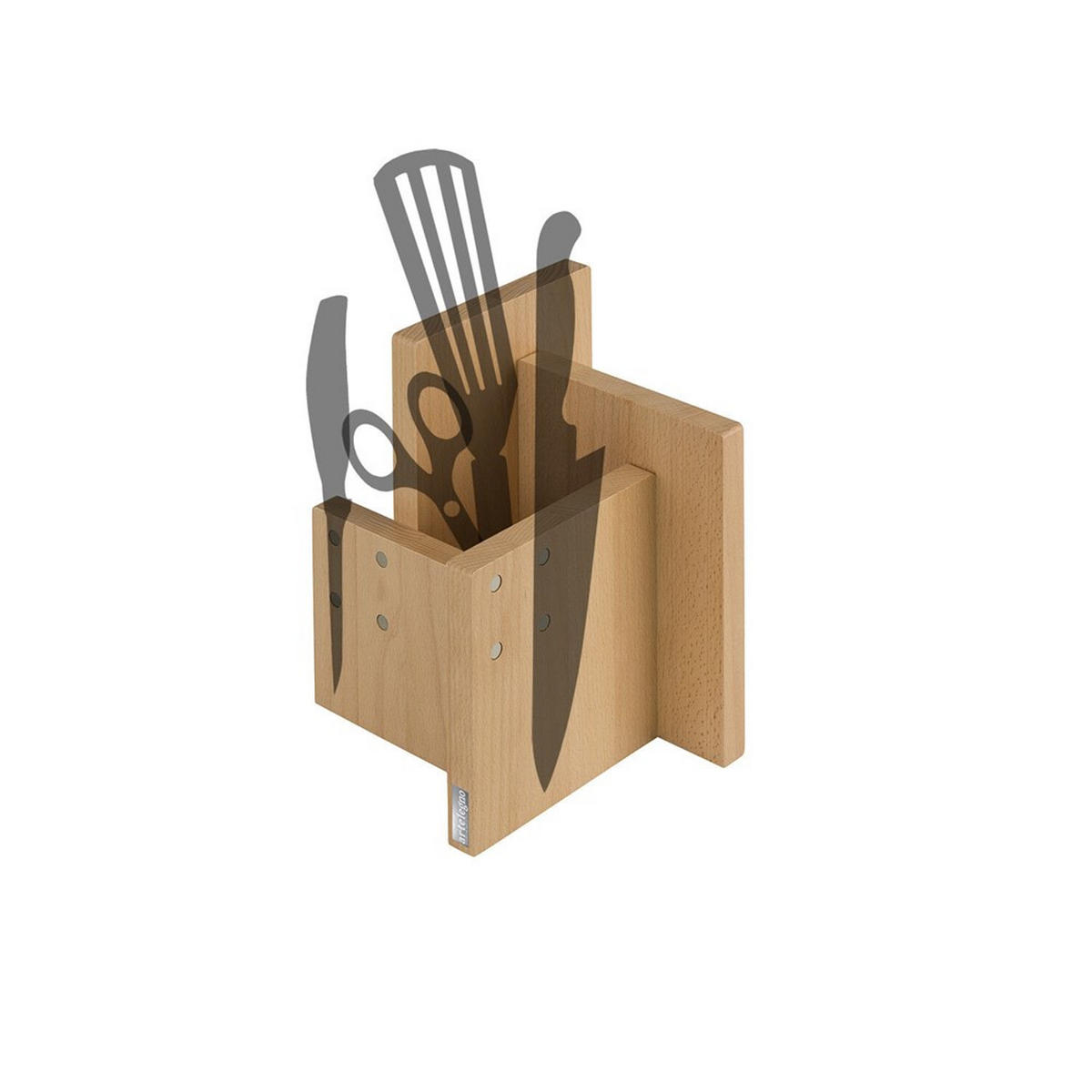 MESSERBLOCK Beige 23/23/23 cm AL50 - Beige, Holz (23/23/23cm) - ArteLegno