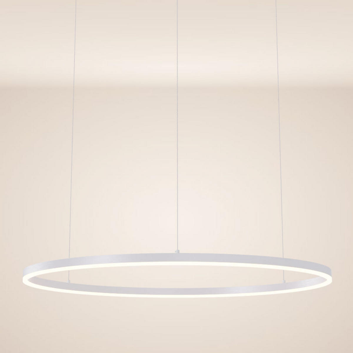 LED-HÄNGELEUCHTE Ring Direkt/Indirekt 5m Weiß Ø 100cm - Weiß, Metall (100/100/3.3cm) - s.luce