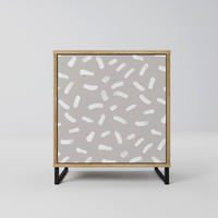 SIDEBOARD PASSING SECONDS, Eichefarben, 57,5x42x67,5 cm, Schwarze Metall-Rahmenfüße - Eichefarben/Multicolor, Holzwerkstoff/Metall (57.5/67.5/42cm) - SpaceRebels