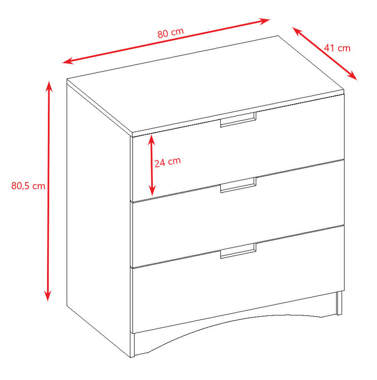 KOMMODE CLASSIC Weiß 80/80/41 - Weiß, Holzwerkstoff (80/80/41cm) - RAUMHIRSCH FURNITURE