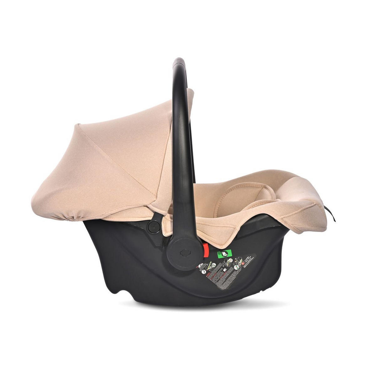 BABYSCHALE i-Size Joy beige (40 - 87 cm) verstellbar, Faltdach, Memory-Schaum - Beige, Kunststoff (41/54/66cm) - Lorelli