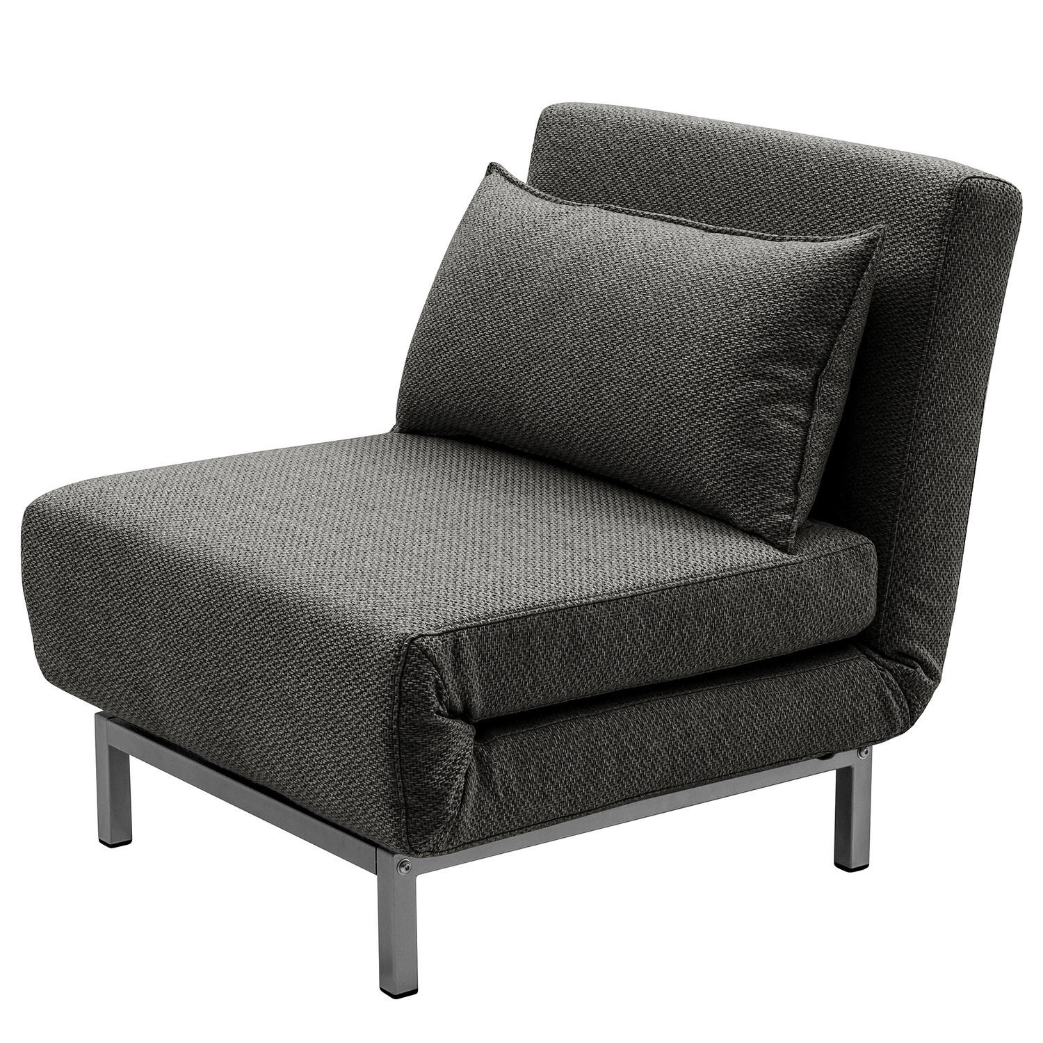 SCHLAFSESSEL - Anthrazit/Silberfarben, Textil/Metall (77/78/85cm) - home24