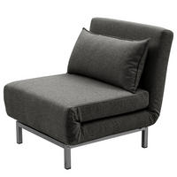 SCHLAFSESSEL - Anthrazit/Silberfarben, Textil/Metall (77/78/85cm) - home24