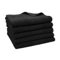 BADETUCH, 5er-Set, 100x150 cm, 100% Baumwolle, Schwarz - Schwarz, Textil (100/150cm) - Zollner
