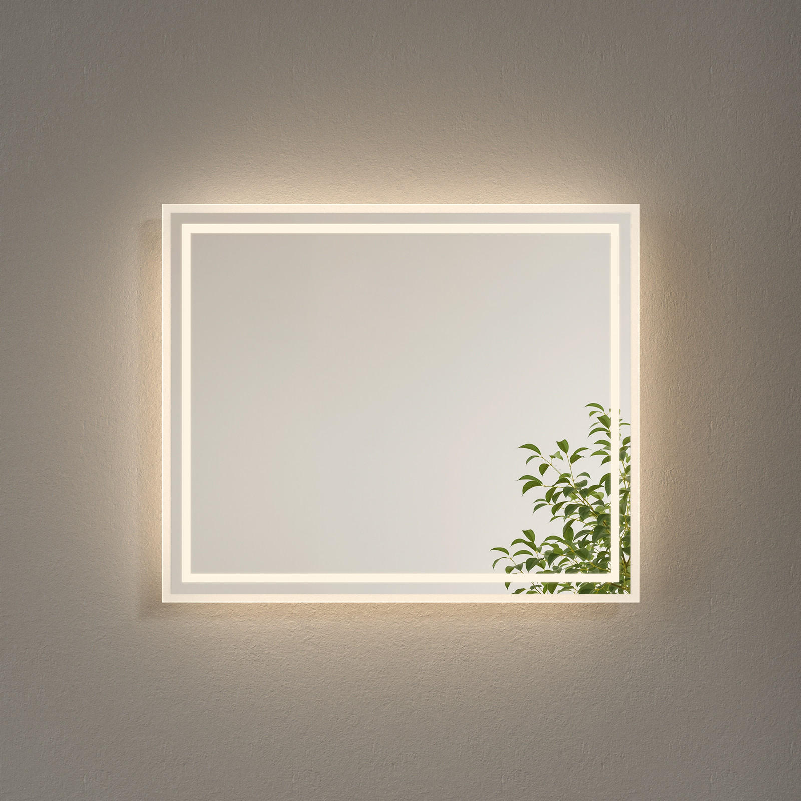 BADSPIEGEL mit Power-Off-Memory-Funktion Beleuchtung 60/50/3,5 cm - Weiß, Glas (50/3.5/60cm) - EMKE