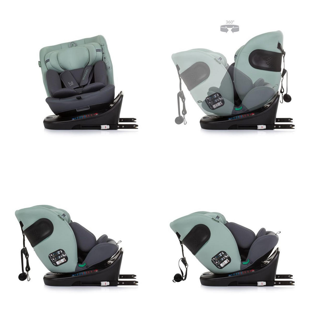 KINDERSITZ i-Size Motion grün (40 - 150 cm) Isofix 360° drehbar verstellbar - Grün, Kunststoff (44/81/55cm) - Chipolino