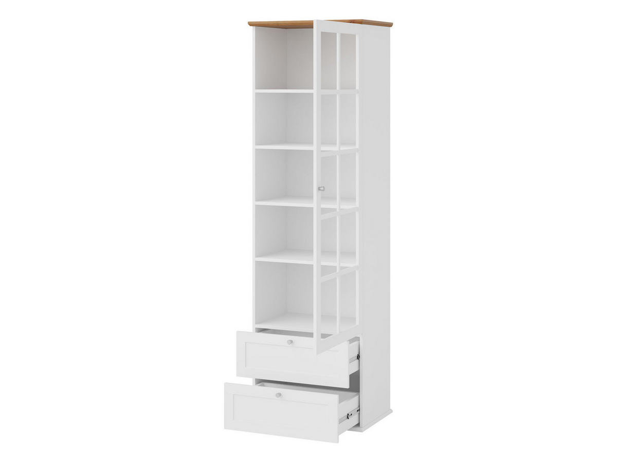 STANDVITRINE Gacoris 2SZ1D - Hellgrau/Weiß, Holzwerkstoff/Kunststoff (62/201/43cm) - MIRJAN24