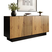SIDEBOARD 160 cm, MODERNES DESIGN, Aufbewahrungsschrank, Schwarz-Holzfarbe, Wohnzimmer, 160/40/72 cm - Schwarz, Holzwerkstoff (40/72/160cm) - Rolipo